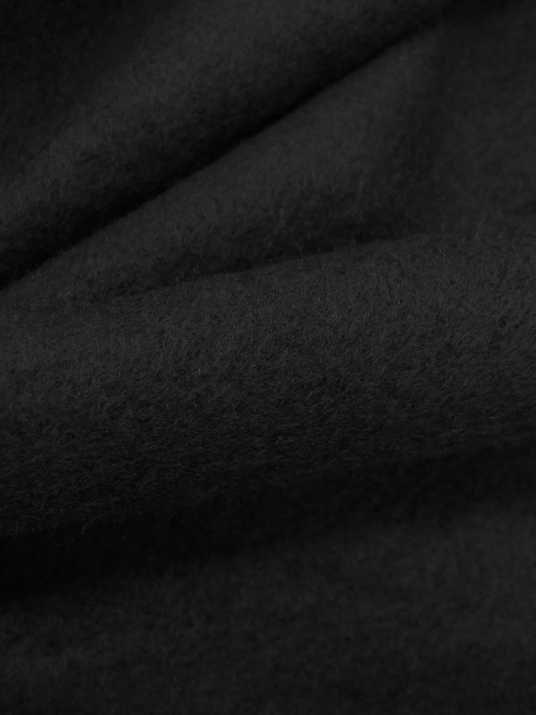 Black 100% Polyester Furry Loop Fleece Knit 64W