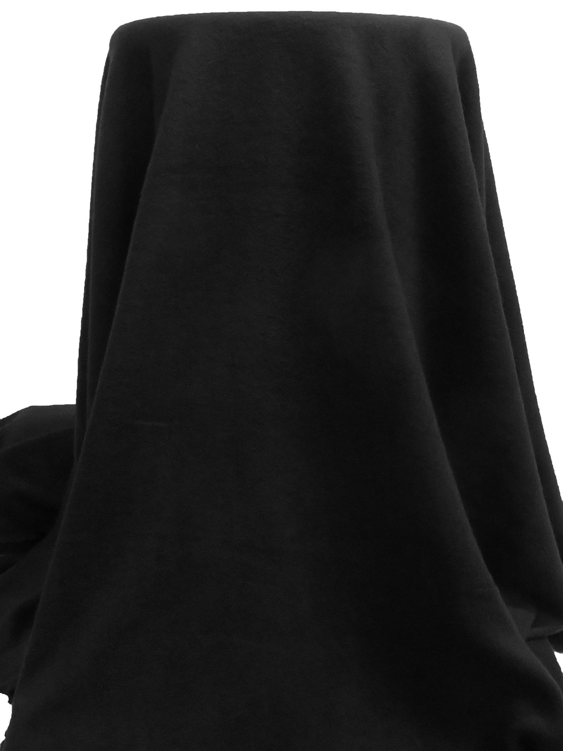 Black 100% Polyester Furry Loop Fleece Knit 64W