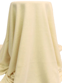 Cream 100% Polyester Furry Loop Fleece Knit 64W