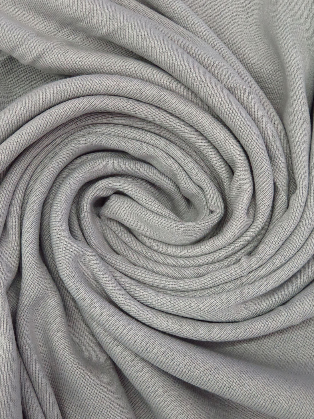 Gray Cloud Cotton/Polyester Tubular 1x1 Rib Knit 28W