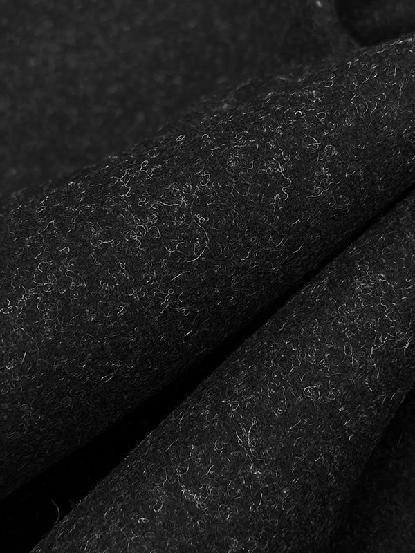 Heathered Black Wool/Nylon Melton Coating 60W