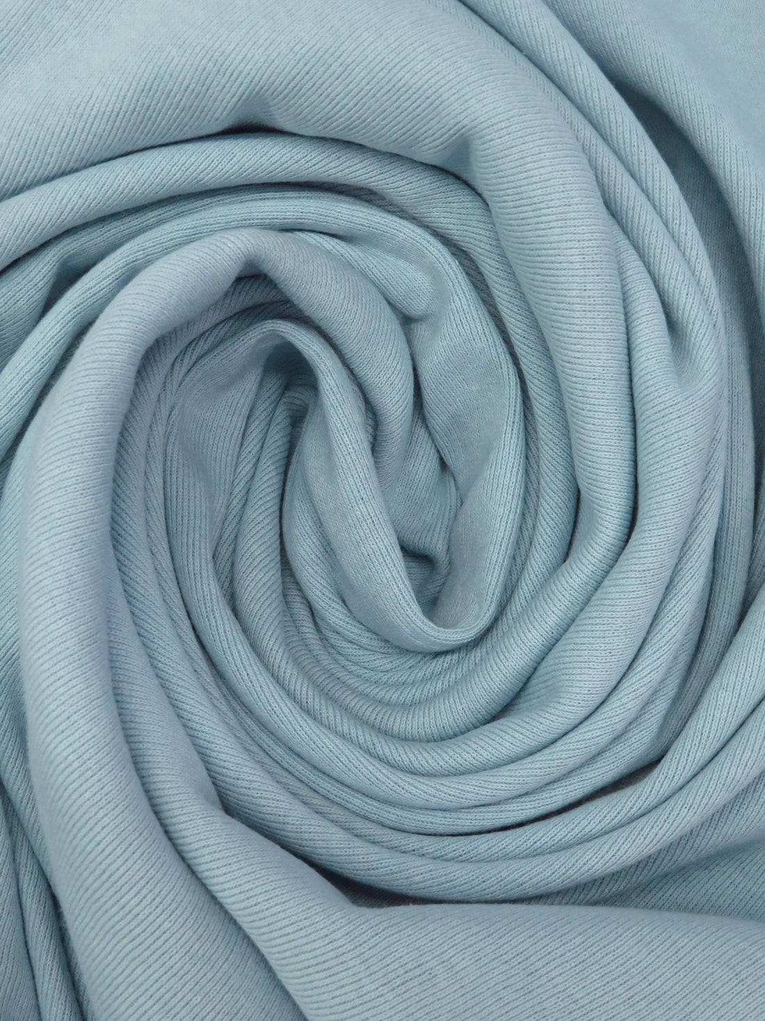SOLD AS IS ONLY - Dusty Moonstone Blue Cotton/Polyester Tubular 1x1 Rib Knit 28W