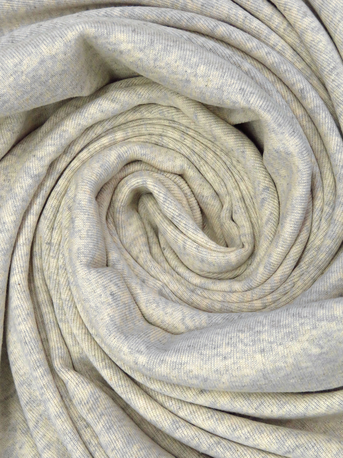 Champagne/Light Gray Cotton/Polyester Heathered Tubular 1x1 Rib Knit 29W