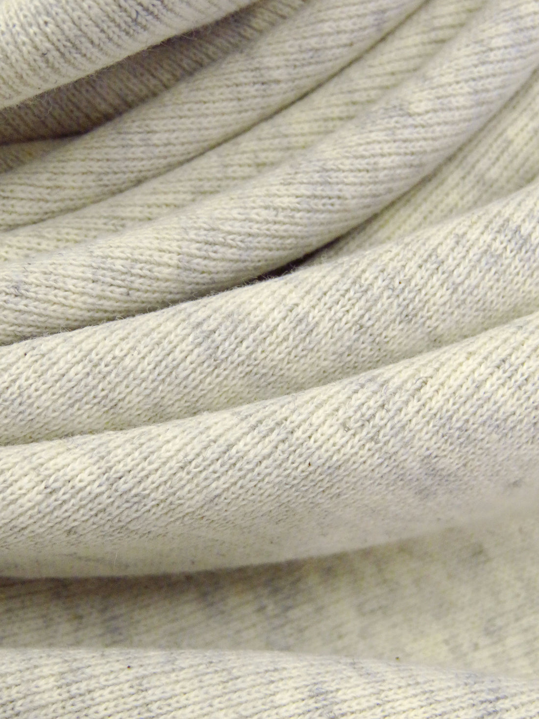 Champagne/Light Gray Cotton/Polyester Heathered Tubular 1x1 Rib Knit 29W