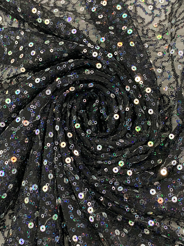 Black/Multi 100% Nylon Sequins On Netting 59W