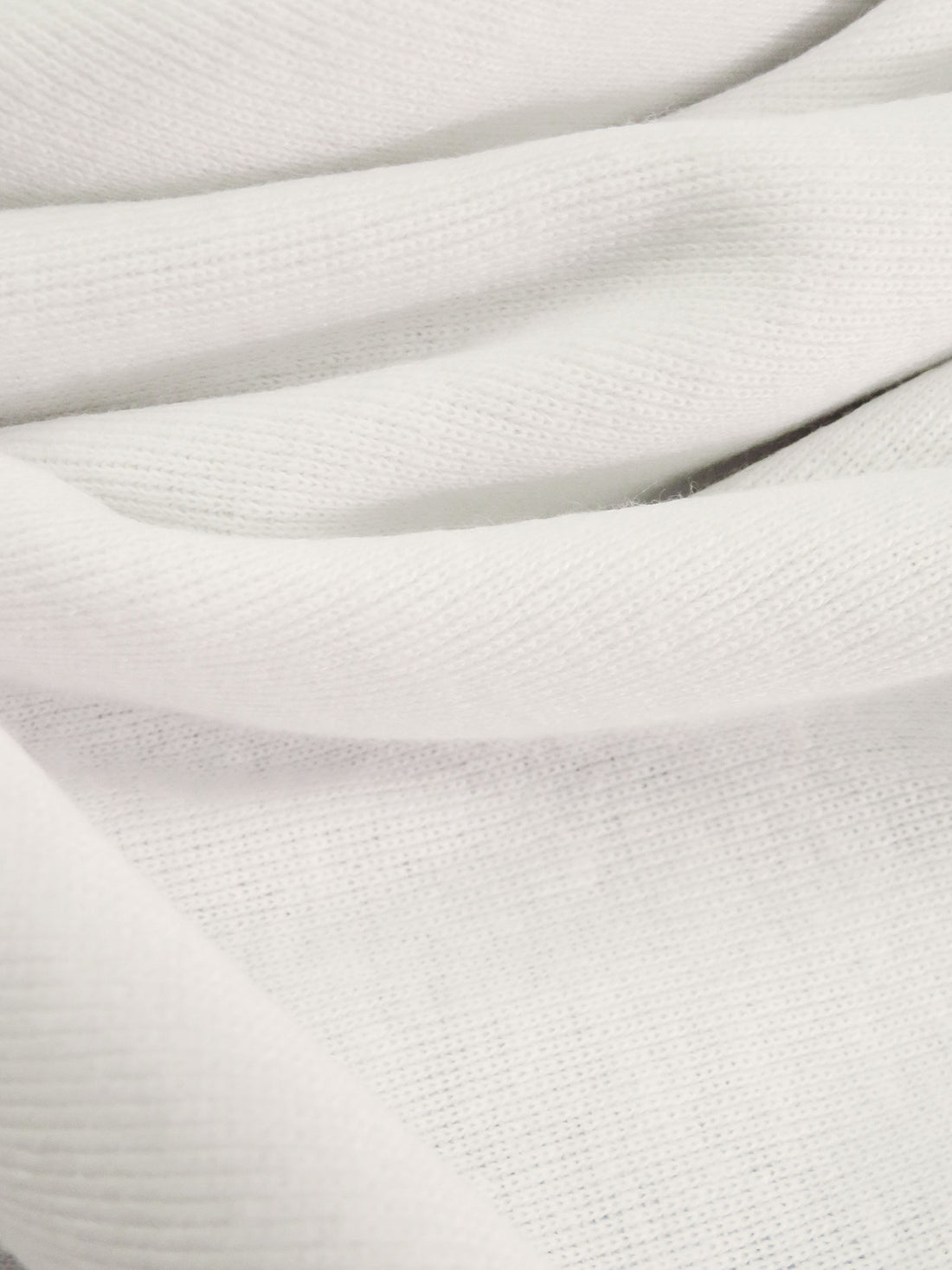 White Cotton/Polyester Tubular Rib Knit 28W