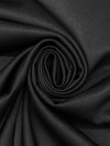 Black Polyester/Lycra Stretch Satin Twill Suiting - Famous Dress Designer - 62W