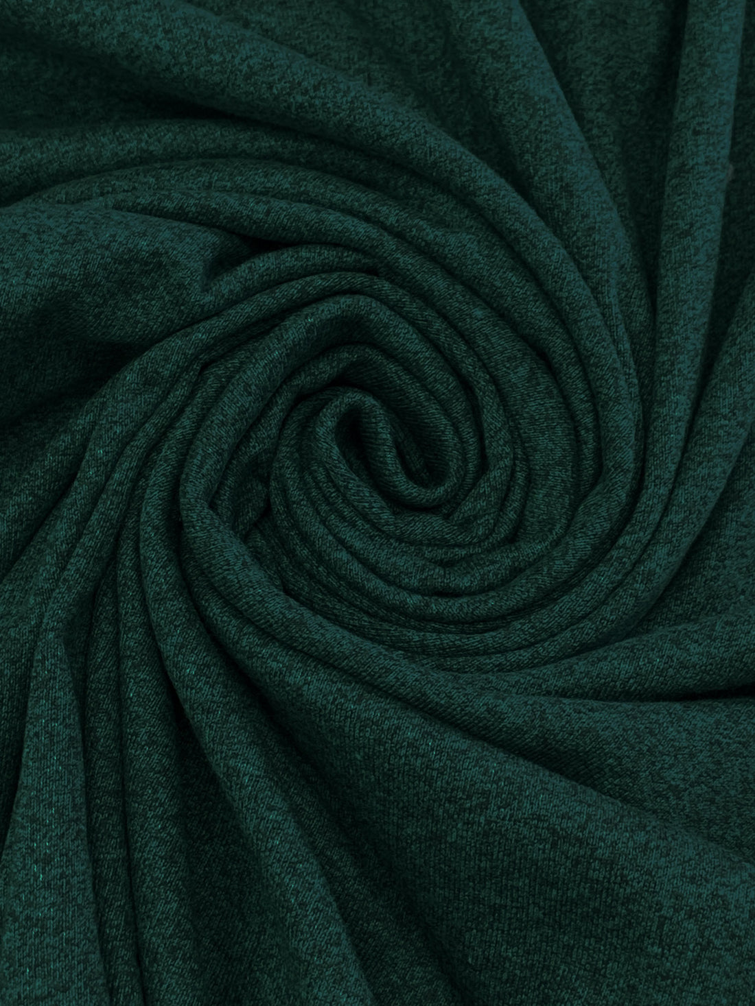 Deep Jungle Green Cotton/Polyester Heathered Tubular Rib Knit 29W