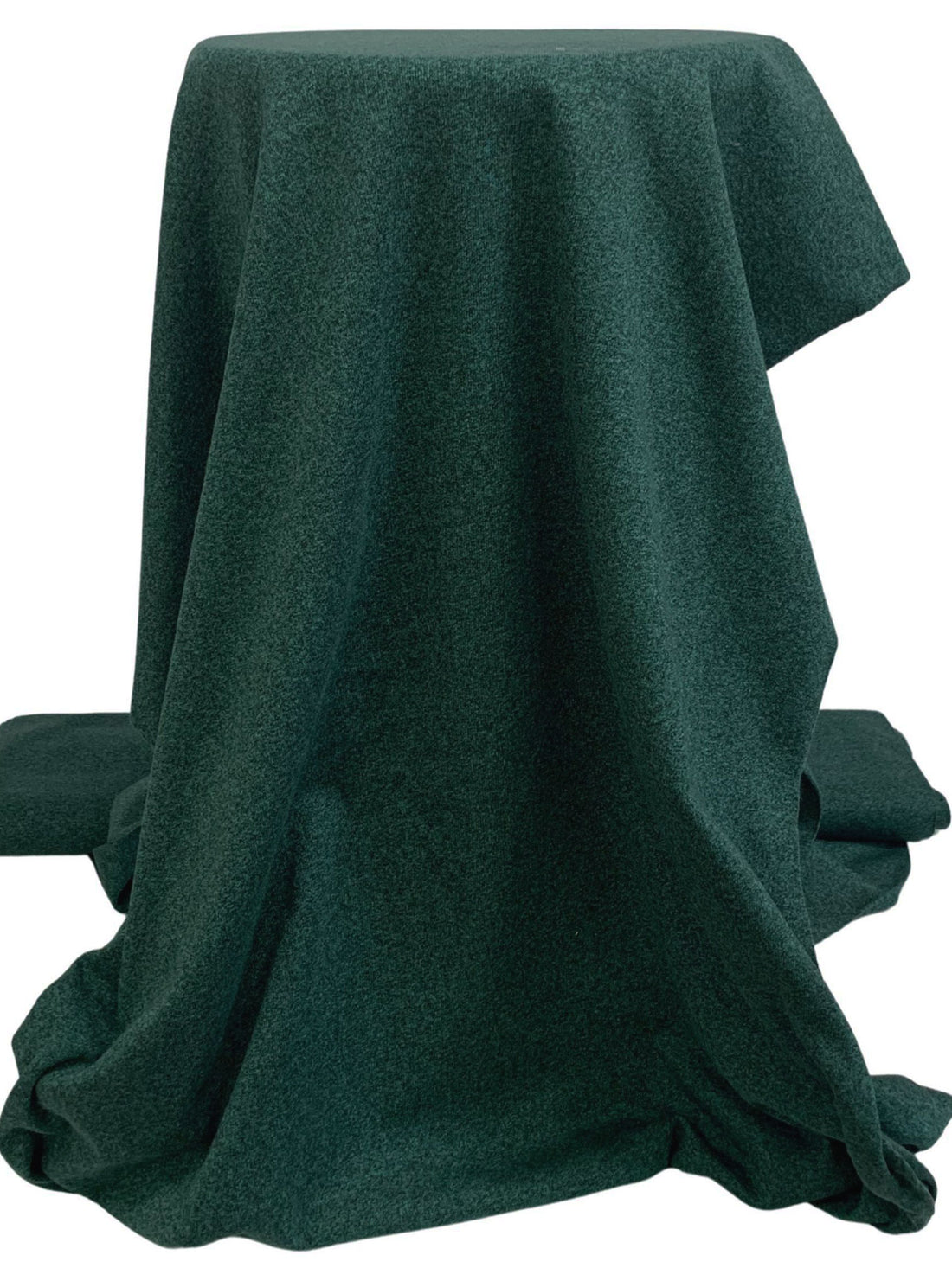 Deep Jungle Green Cotton/Polyester Heathered Tubular Rib Knit 29W