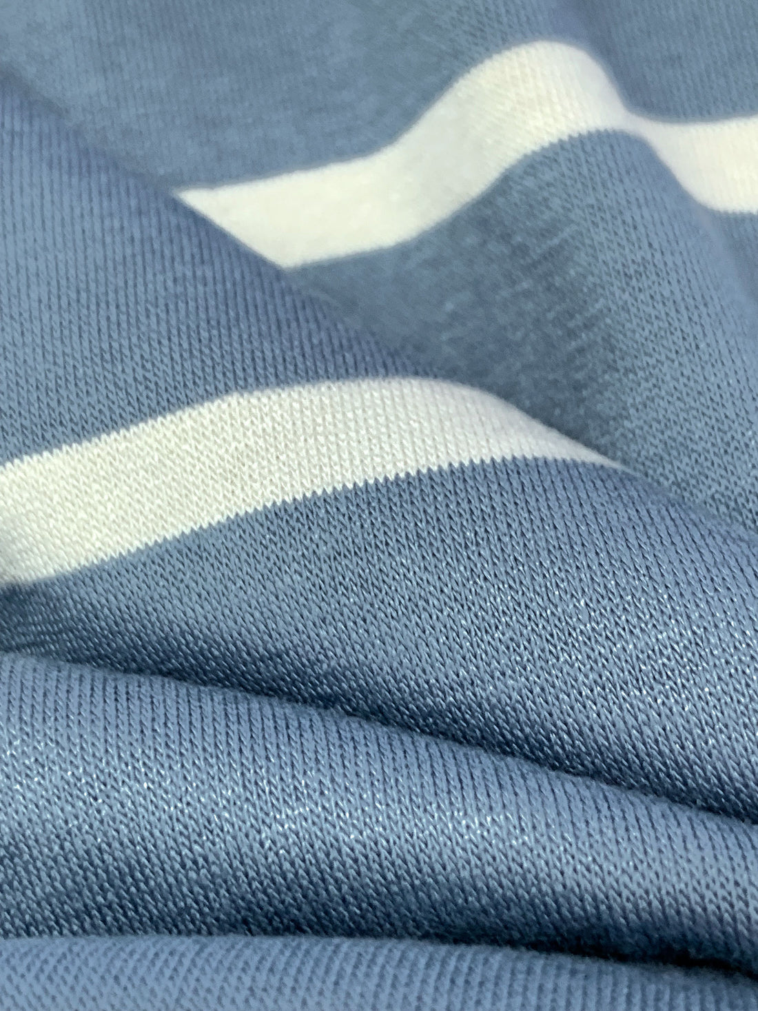 Air Force Blue/White Rayon/Lycra Horizontal Stripe Jersey Knit 58W