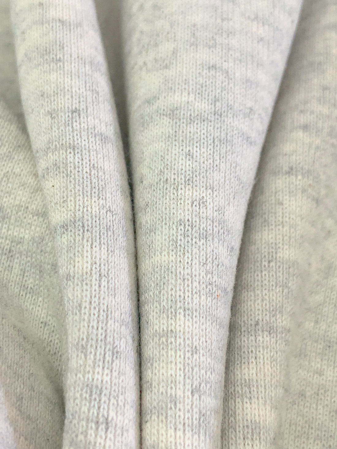 Palest Gray Cotton/Polyester Heathered Tubular Rib Knit 28W