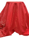 Red/White 100% Polyester Glitter Dot Floral Single Border Shimmer Satin 57W