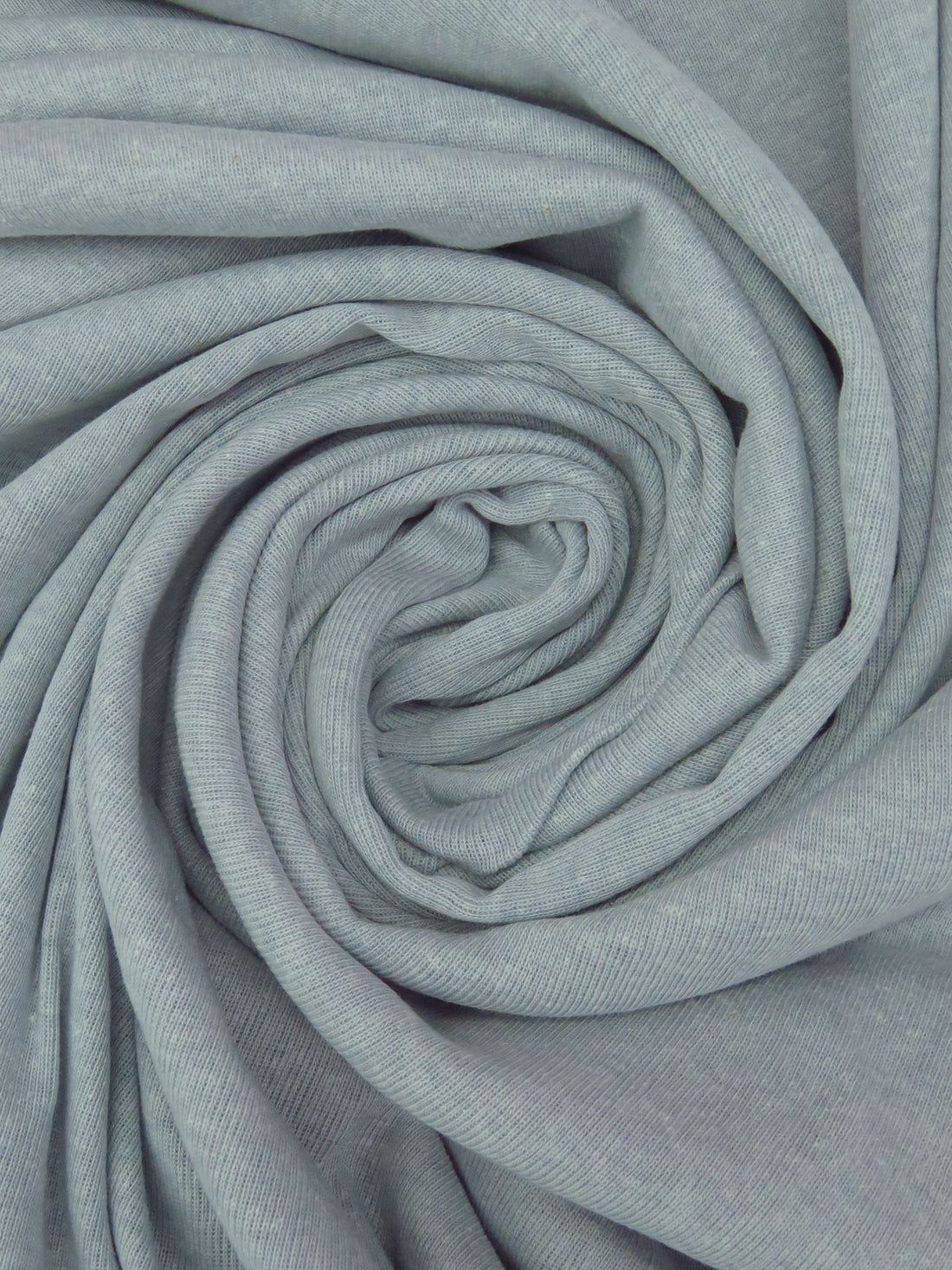 SOLD AS IS ONLY - Light Shadow Blue Cotton/Polyester Heathered Tubular Rib Knit 30W