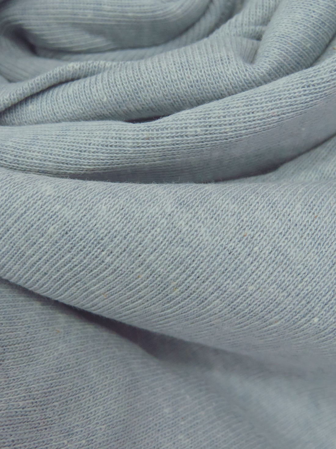 SOLD AS IS ONLY - Light Shadow Blue Cotton/Polyester Heathered Tubular Rib Knit 30W