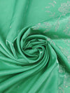 Spring Green 100% Polyester Glitter Dot Floral Single Border Shimmer Satin 57W