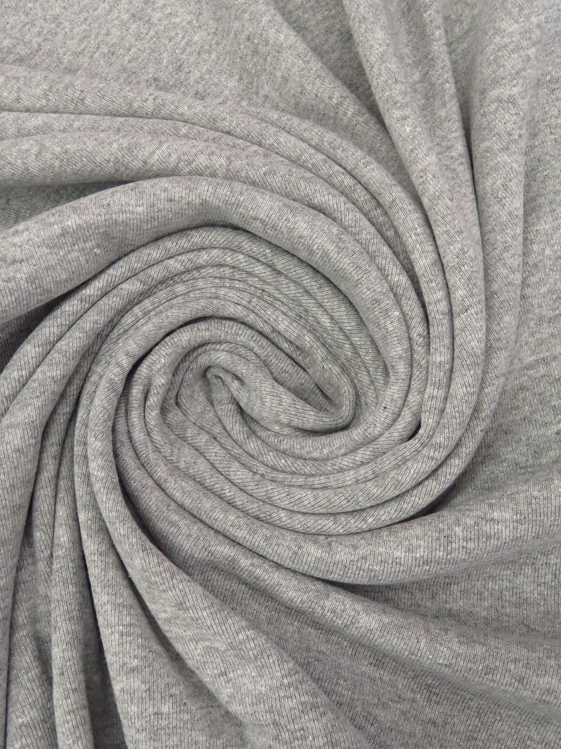 Gray Cotton/Polyester Heathered Tubular Rib Knit 28W