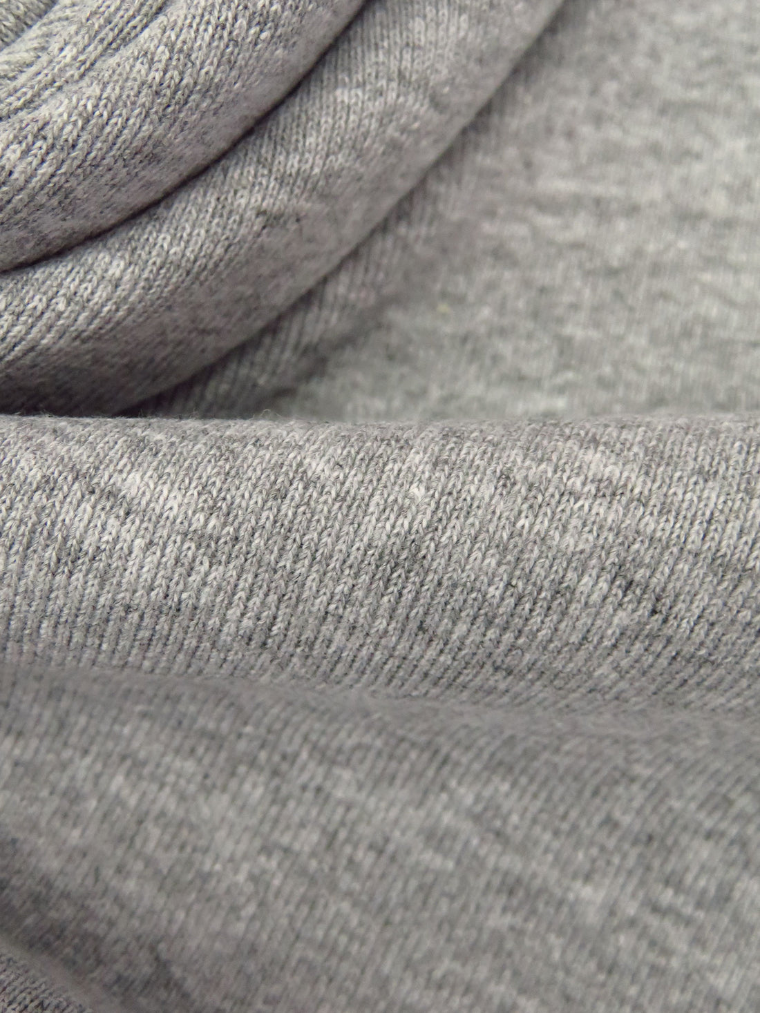 Gray Cotton/Polyester Heathered Tubular Rib Knit 28W