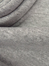 Gray Cotton/Polyester Heathered Tubular Rib Knit 28W