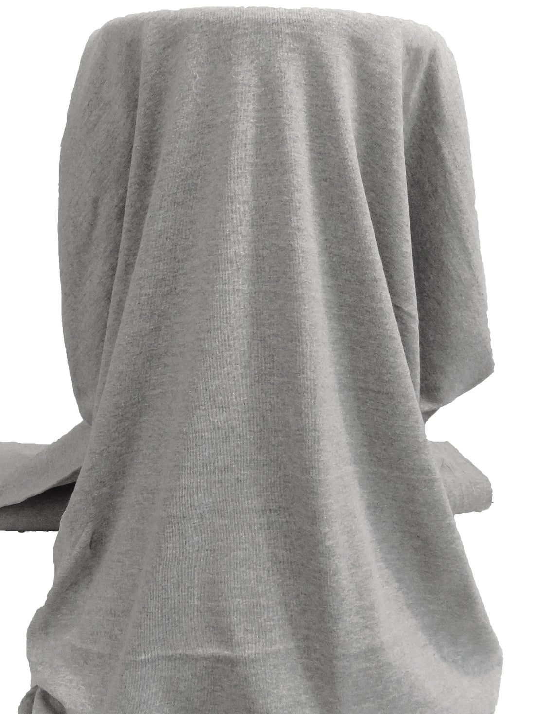 Gray Cotton/Polyester Heathered Tubular Rib Knit 28W