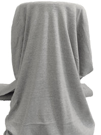 Gray Cotton/Polyester Heathered Tubular Rib Knit 28W