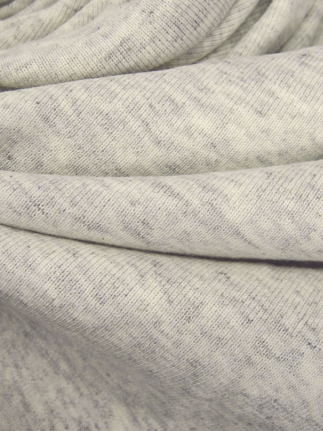 Bone/Light Gray Cotton/Polyester Heathered Tubular Rib Knit 30W