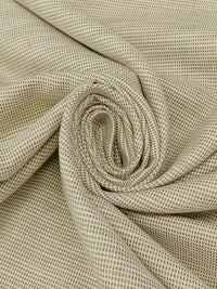 Muted Sand Beige/Earth Brown 100% Wool Basket Weave Suiting - Imported From Italy - 60W