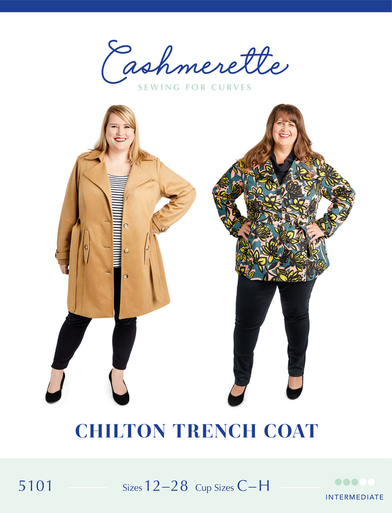 Cashmerette Patterns - Chilton Trench Coat - Sizes 12-28