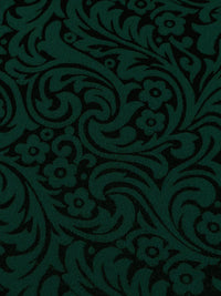 Dark Green/Black 100% Polyester Ornate Scroll Weave Jacquard Woven - Famous Dress Designer - 57W