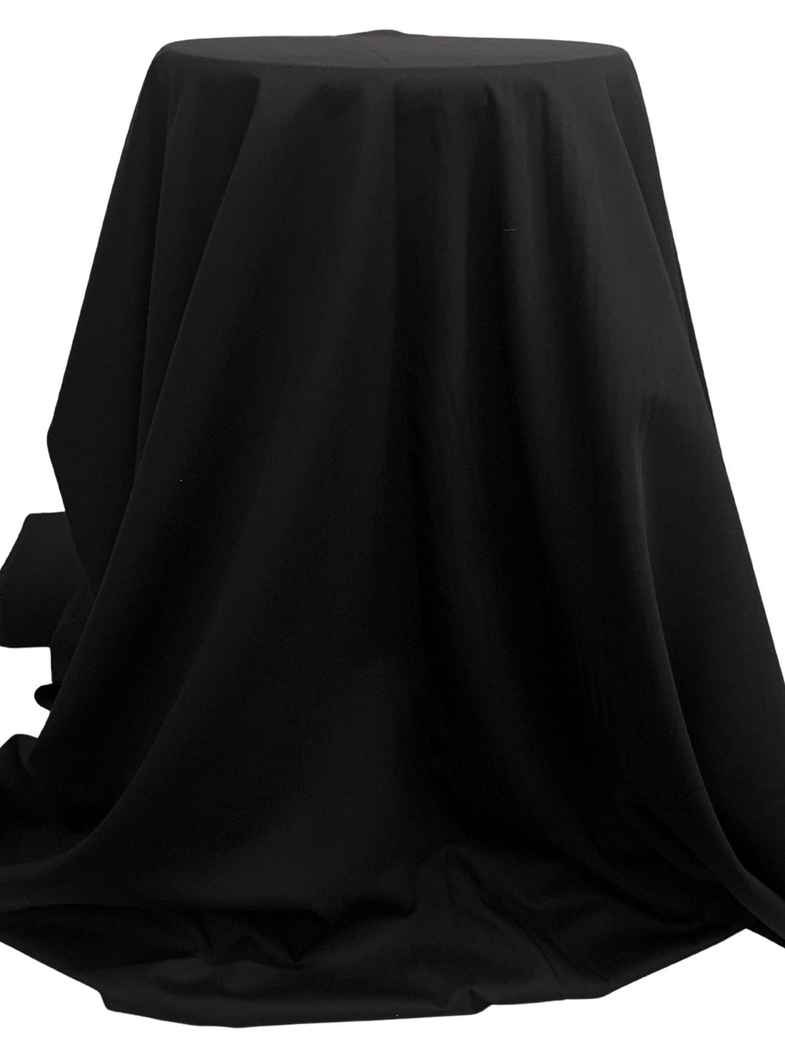 Rich Black Polyester/Cotton Twill Suiting 56W