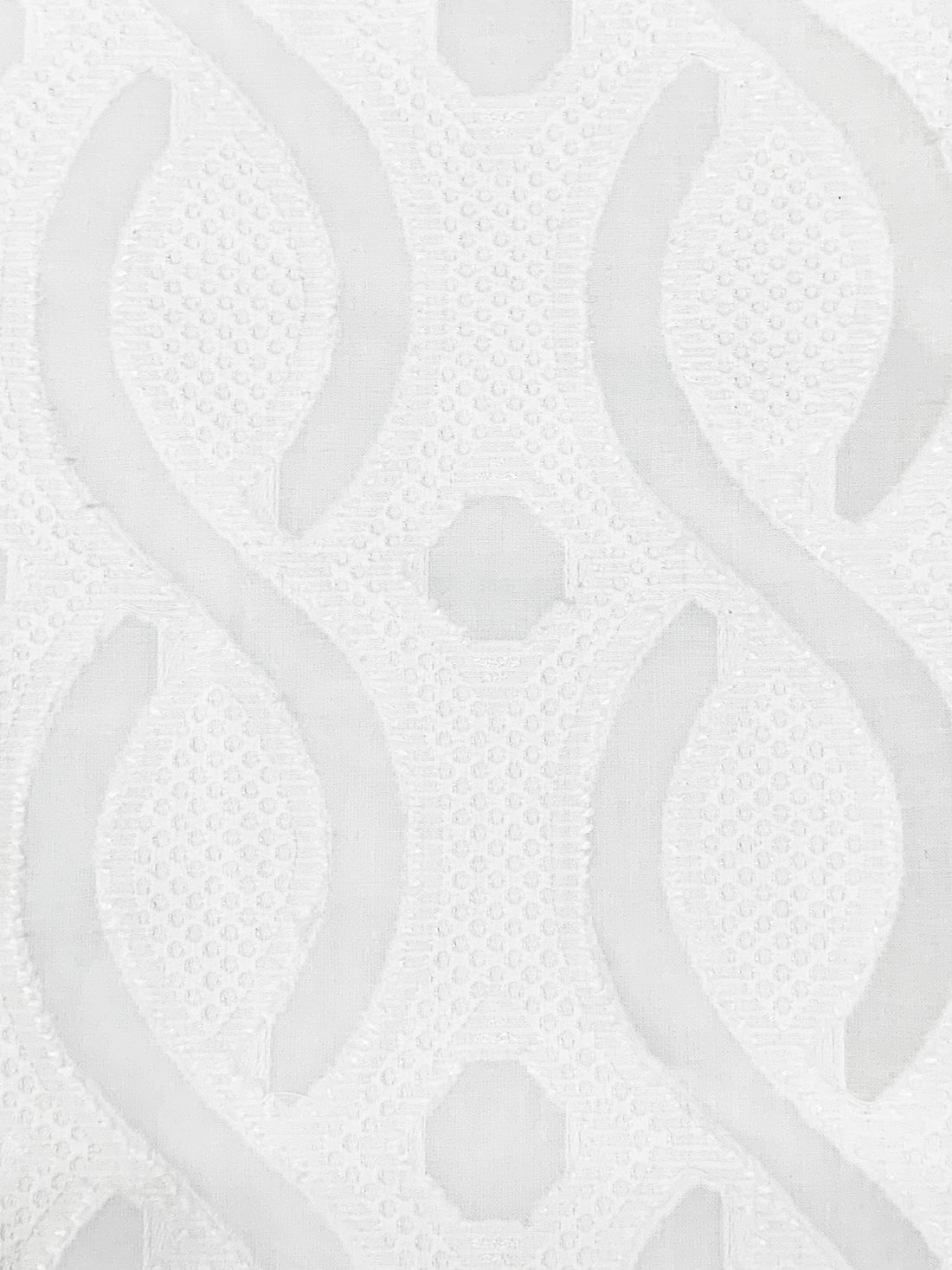 White 100% Cotton Vertical Helix-Look Weave Jacquard Shirting - Famous Dress Designer - 53W