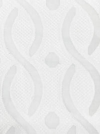 White 100% Cotton Vertical Helix-Look Weave Jacquard Shirting - Famous Dress Designer - 53W