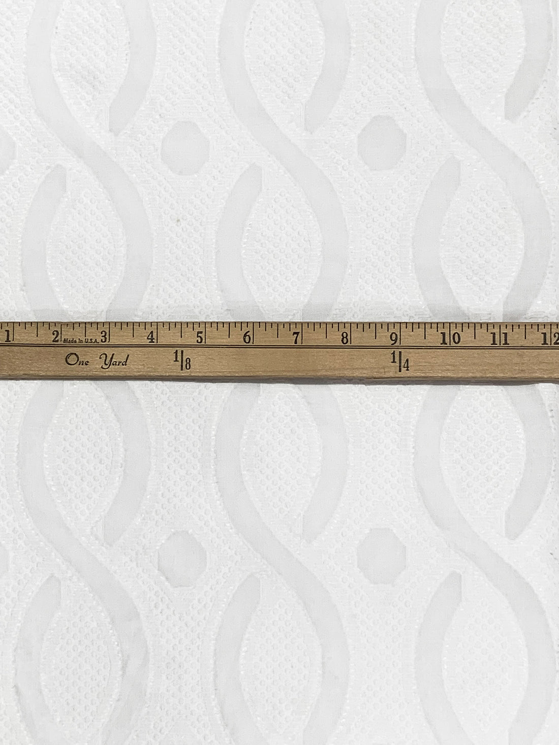 White 100% Cotton Vertical Helix-Look Weave Jacquard Shirting - Famous Dress Designer - 53W