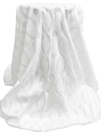 White 100% Cotton Vertical Helix-Look Weave Jacquard Shirting - Famous Dress Designer - 53W