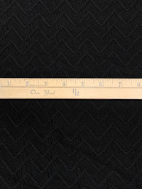 Black Polyester/Lycra Novelty Textured Chevron Weave Knit 58W