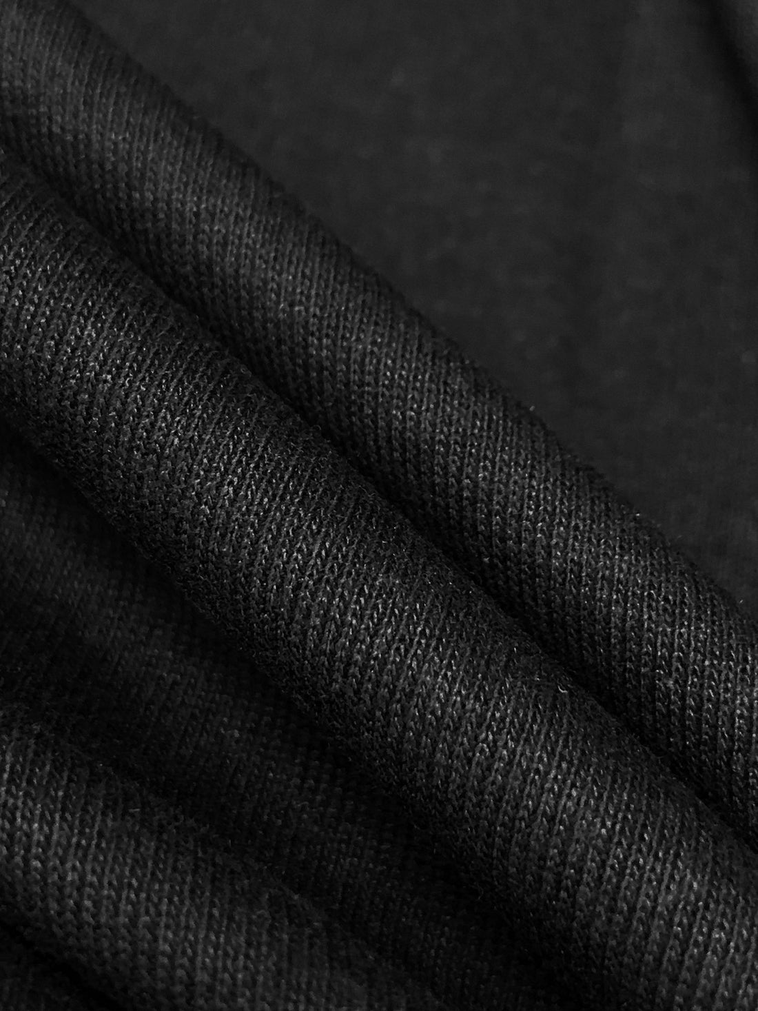 Black 100% Cotton 1x1 Rib Knit 64W