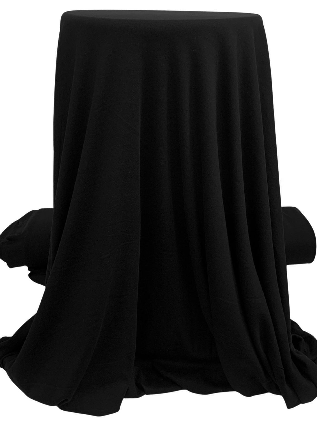 Black 100% Cotton 1x1 Rib Knit 64W