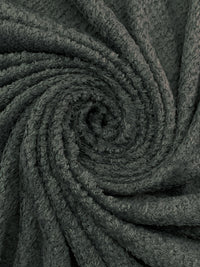 Dim Gray 100% Polyester Furry Open Weave Fleece Knit 54W