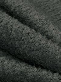 Dim Gray 100% Polyester Furry Open Weave Fleece Knit 54W