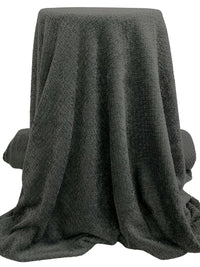 Dim Gray 100% Polyester Furry Open Weave Fleece Knit 54W