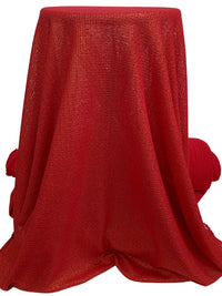 Crimson Red/Gold Polyester/Lycra Shimmer Lace Knit 56W