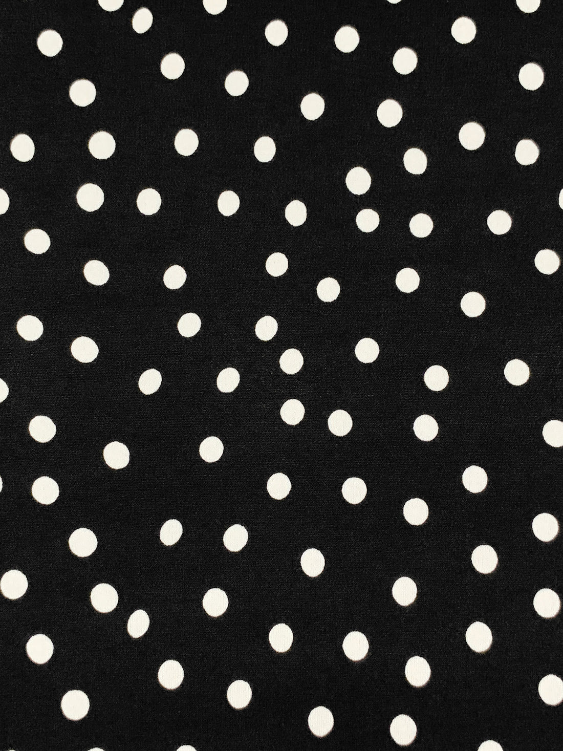 Black/Off-White Polyester/Lycra Scattered Dot Print ITY Knit 59W