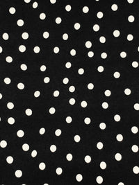 Black/Off-White Polyester/Lycra Scattered Dot Print ITY Knit 59W