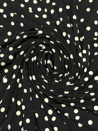 Black/Off-White Polyester/Lycra Scattered Dot Print ITY Knit 59W