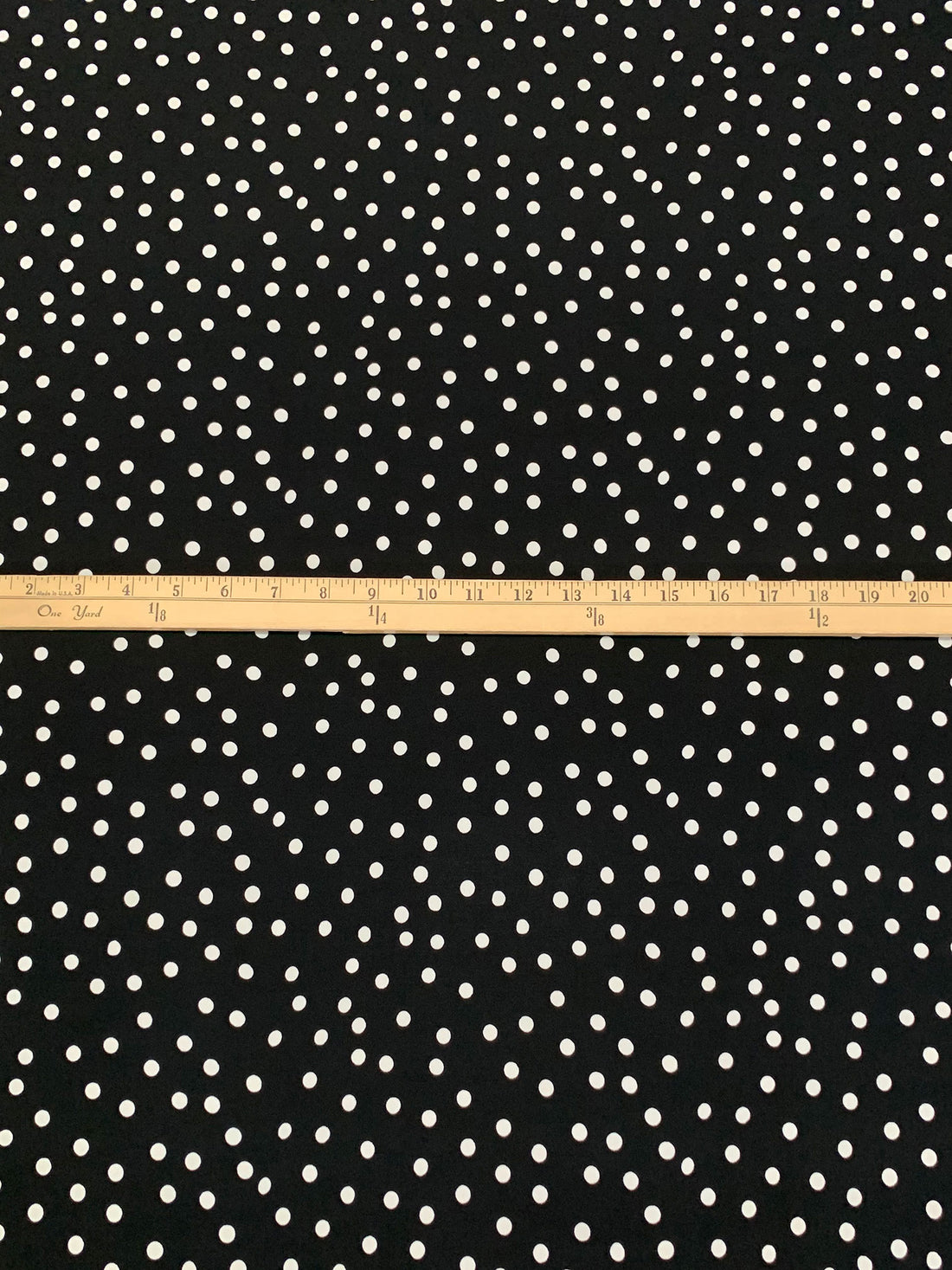 Black/Off-White Polyester/Lycra Scattered Dot Print ITY Knit 59W