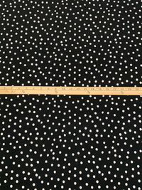 Black/Off-White Polyester/Lycra Scattered Dot Print ITY Knit 59W