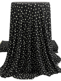 Black/Off-White Polyester/Lycra Scattered Dot Print ITY Knit 59W