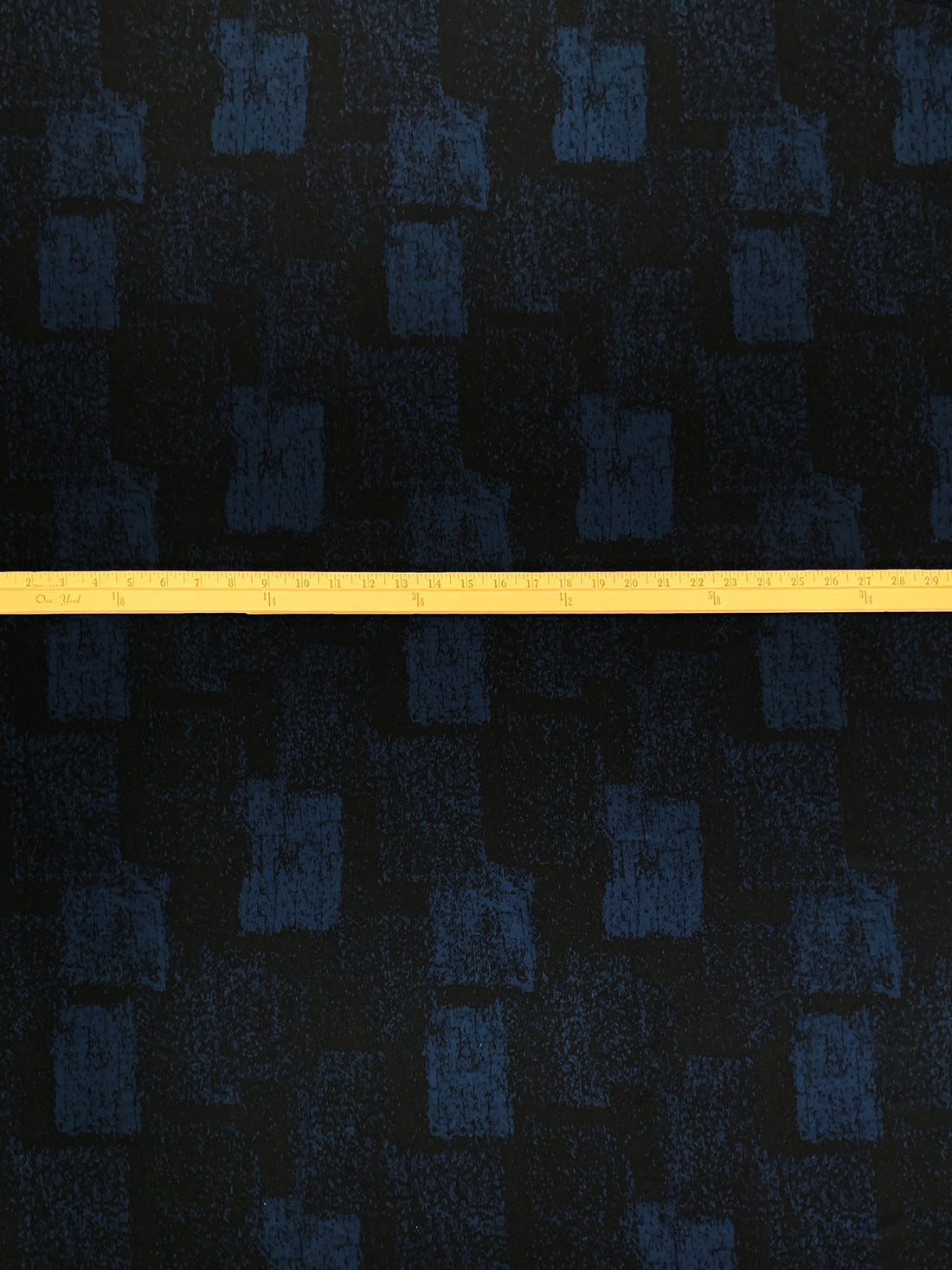 Dark Imperial Blue/Black Polyester/Lycra Abstract Splotch Print ITY Knit 59W