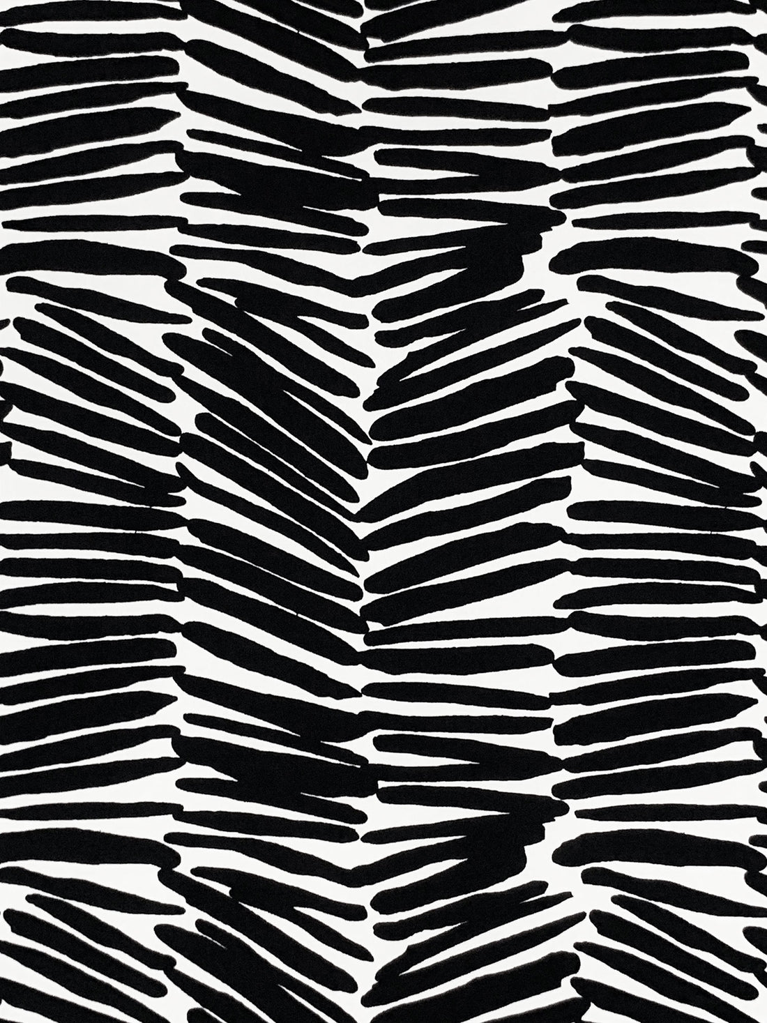 Black/White Polyester/Lycra Abstract Broken-Herringbone-Look Print ITY Knit 59W