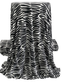 Black/White Polyester/Lycra Abstract Broken-Herringbone-Look Print ITY Knit 59W