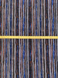 Ultramarine/Cadet Gray/Multi Polyester/Lycra Vertical Rugged Stripe Print ITY Knit 59W